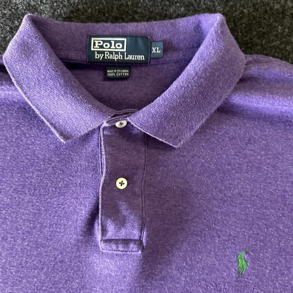 Ralph Lauren Polo Shirt Mens XL Purple Short Sleeve‎ Classic Fit Cotton
